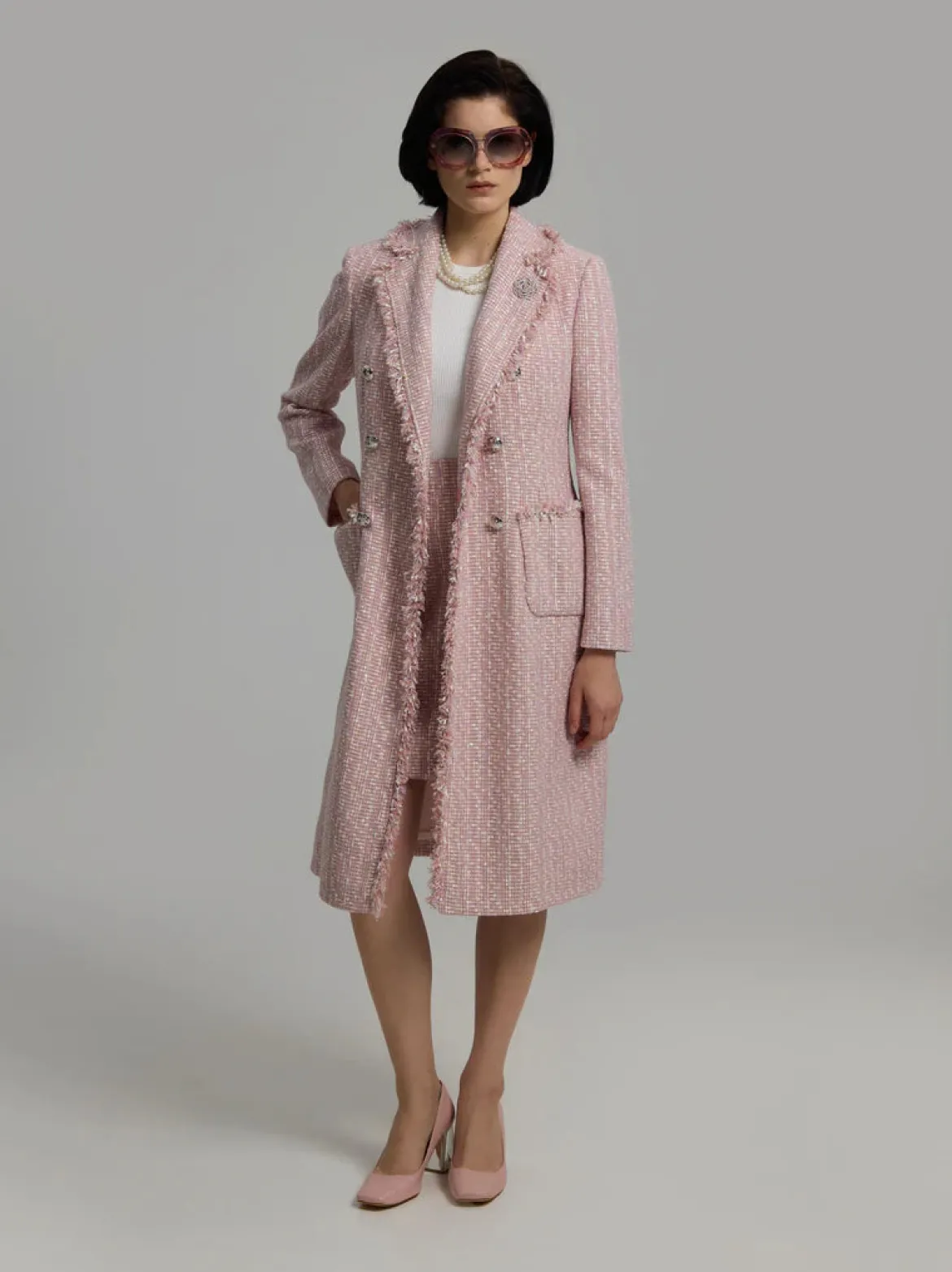 Andiata bleiserimekko Caren Coat, vaaleanpunainen