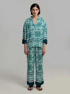 Andiata naisten housut Karie Trousers, vihreä kuosi
