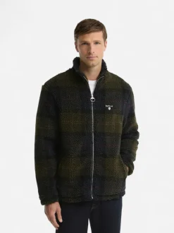 Barbour miesten fleecetakki Tartan Sherpa Fleece, vihreä ruutu