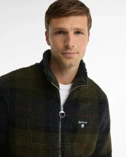 Barbour miesten fleecetakki Tartan Sherpa Fleece, vihreä ruutu