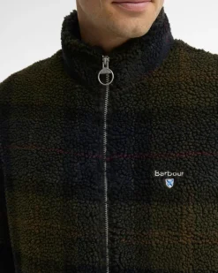 Barbour miesten fleecetakki Tartan Sherpa Fleece, vihreä ruutu