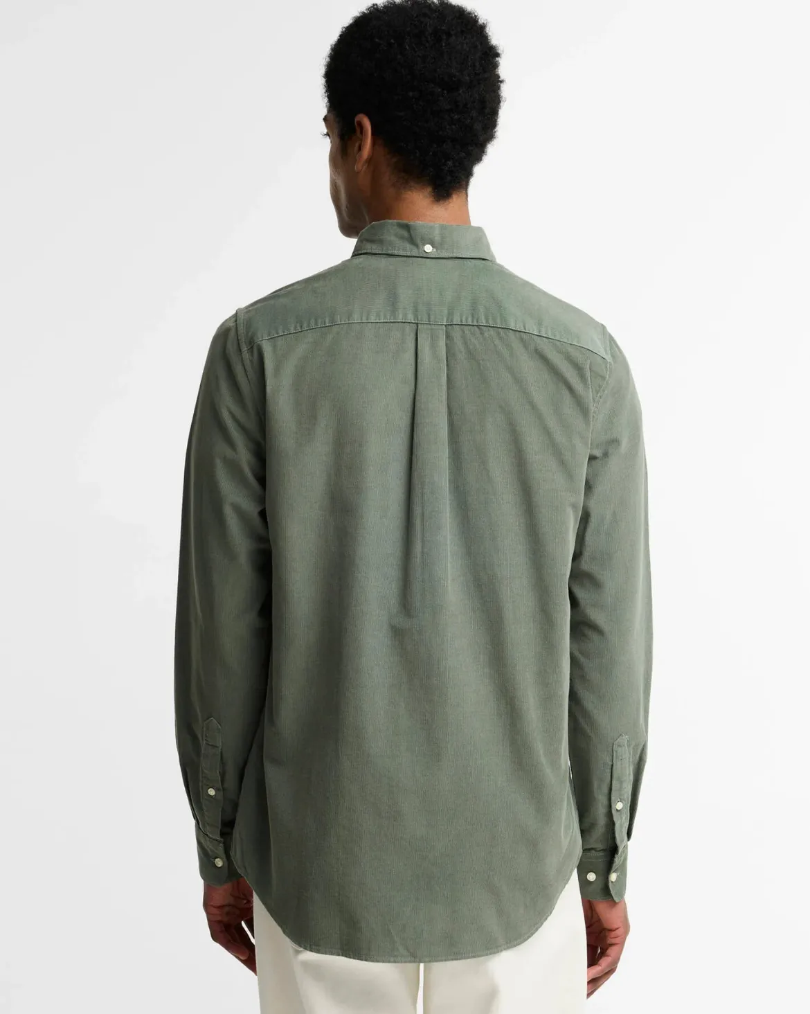 Barbour miesten kauluspaita Ramsey Tailored Cord Shirt, vedenvihreä