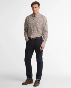 Barbour miesten kauluspaita William, valkopohjainen kuosi