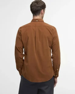 Barbour miesten kauluspaita Ramsey Tailored Cord Shirt, konjakinruskea