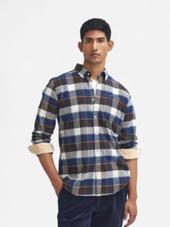 Barbour miesten kauluspaita Valley Tartan Flannel, sininen ruutu