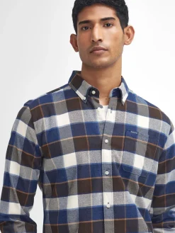 Barbour miesten kauluspaita Valley Tartan Flannel, sininen ruutu