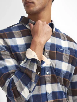 Barbour miesten kauluspaita Valley Tartan Flannel, sininen ruutu