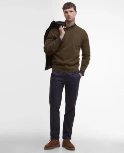 Barbour miesten neulepusero Essential Patch Crew, kaakaonruskea