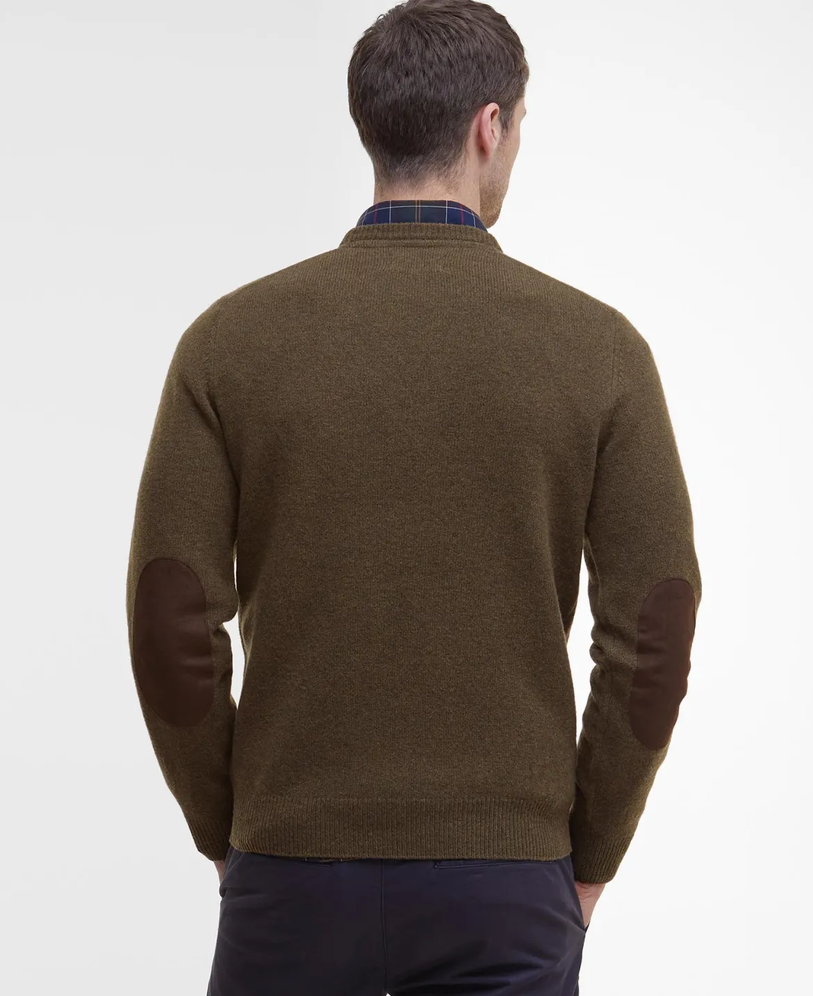 Barbour miesten neulepusero Essential Patch Crew, kaakaonruskea