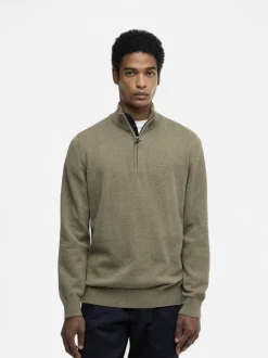 Barbour miesten neulepusero Half Zip Knit, khaki