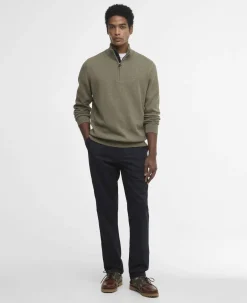 Barbour miesten neulepusero Half Zip Knit, khaki
