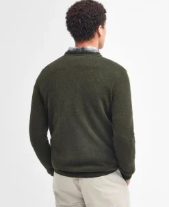 Barbour miesten neulepuserp Essential Lambwool Crew, khaki