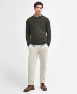 Barbour miesten neulepuserp Essential Lambwool Crew, khaki