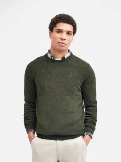 Barbour miesten neulepuserp Essential Lambwool Crew, khaki