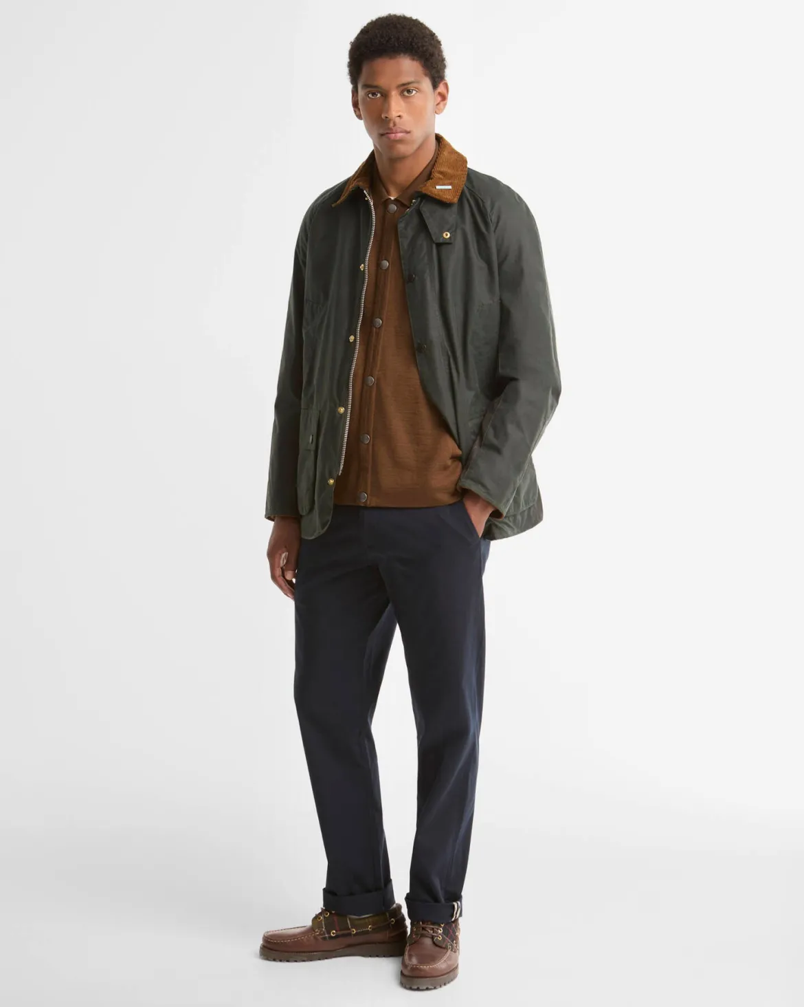 Barbour miesten takki Ashby Waxed Jacket, tummanvihreä