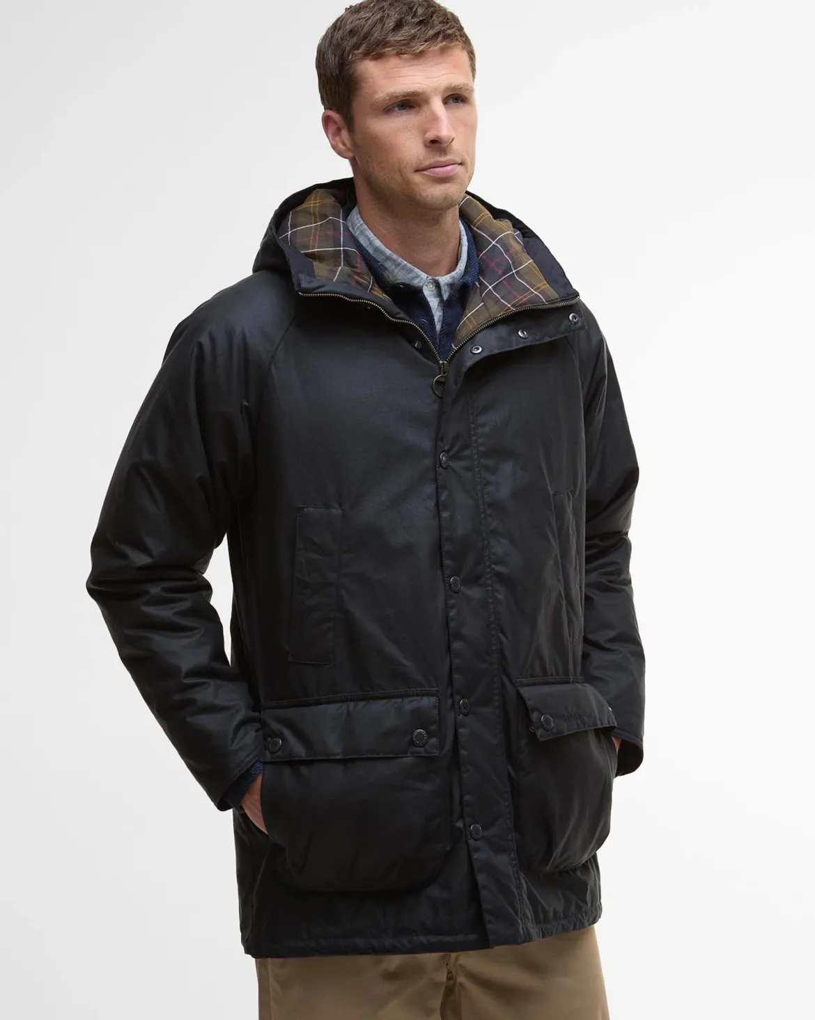 Barbour miesten vahapintainen parkatakki, Barbour Bedale Wax Parka Tummansininen