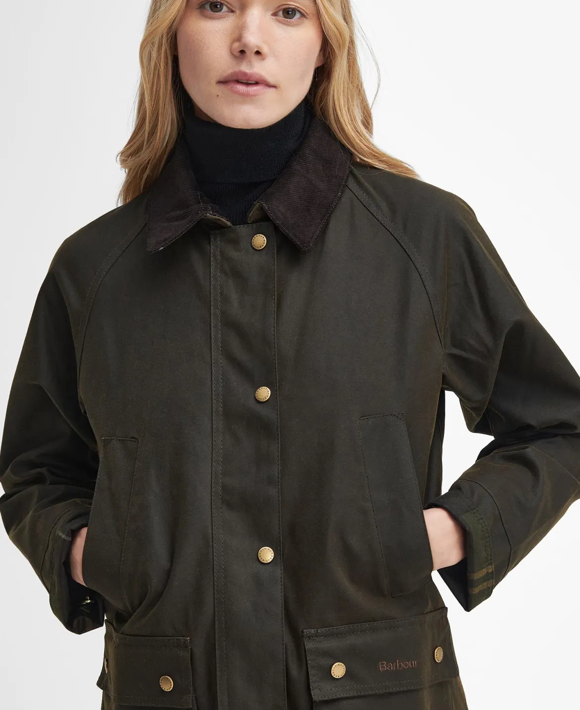 Barbour naisten kevyt takki Acorn Wax Jacket, Khaki