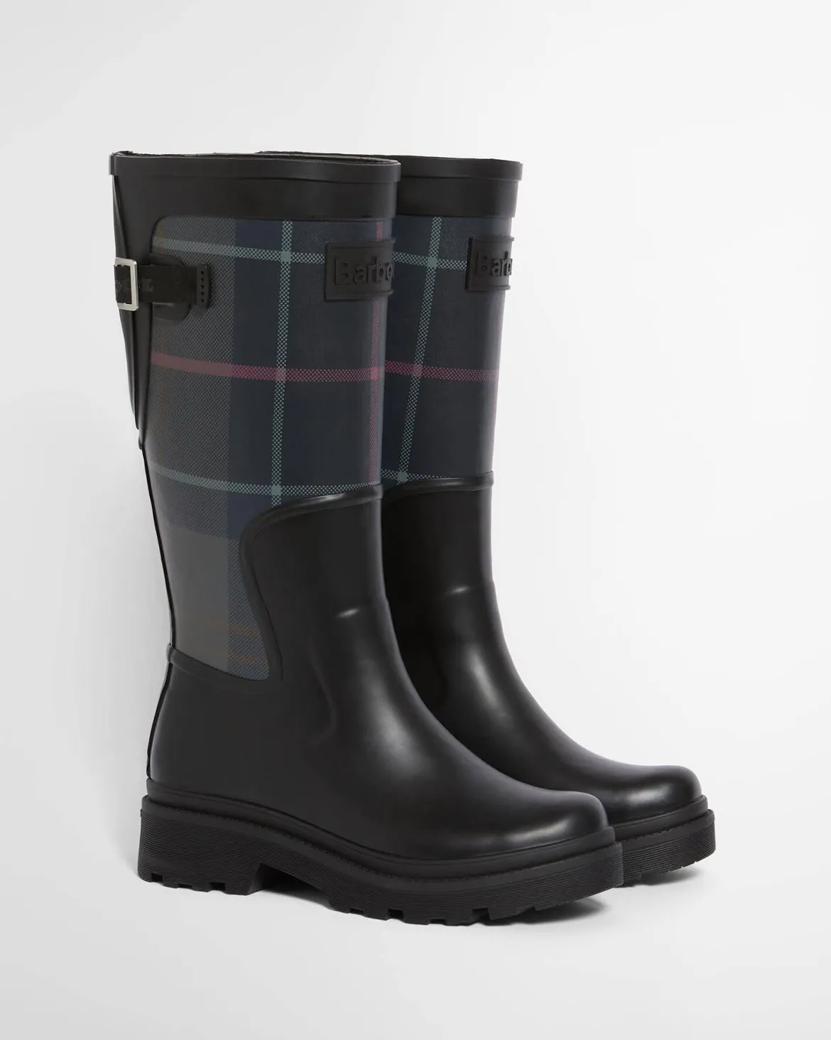 Barbour naisten saappaat Dena Tartan Wellingtons, musta