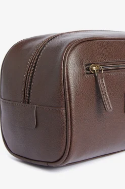 Barbour toilettilaukku Highgate Leather Washbag, tummanruskea