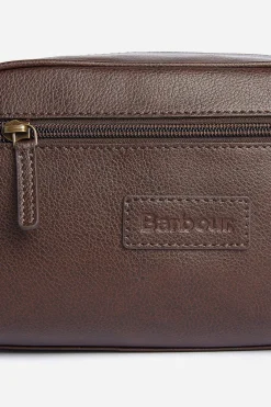 Barbour toilettilaukku Highgate Leather Washbag, tummanruskea