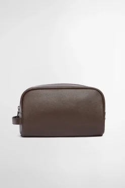 Barbour toilettilaukku Highgate Leather Washbag, tummanruskea