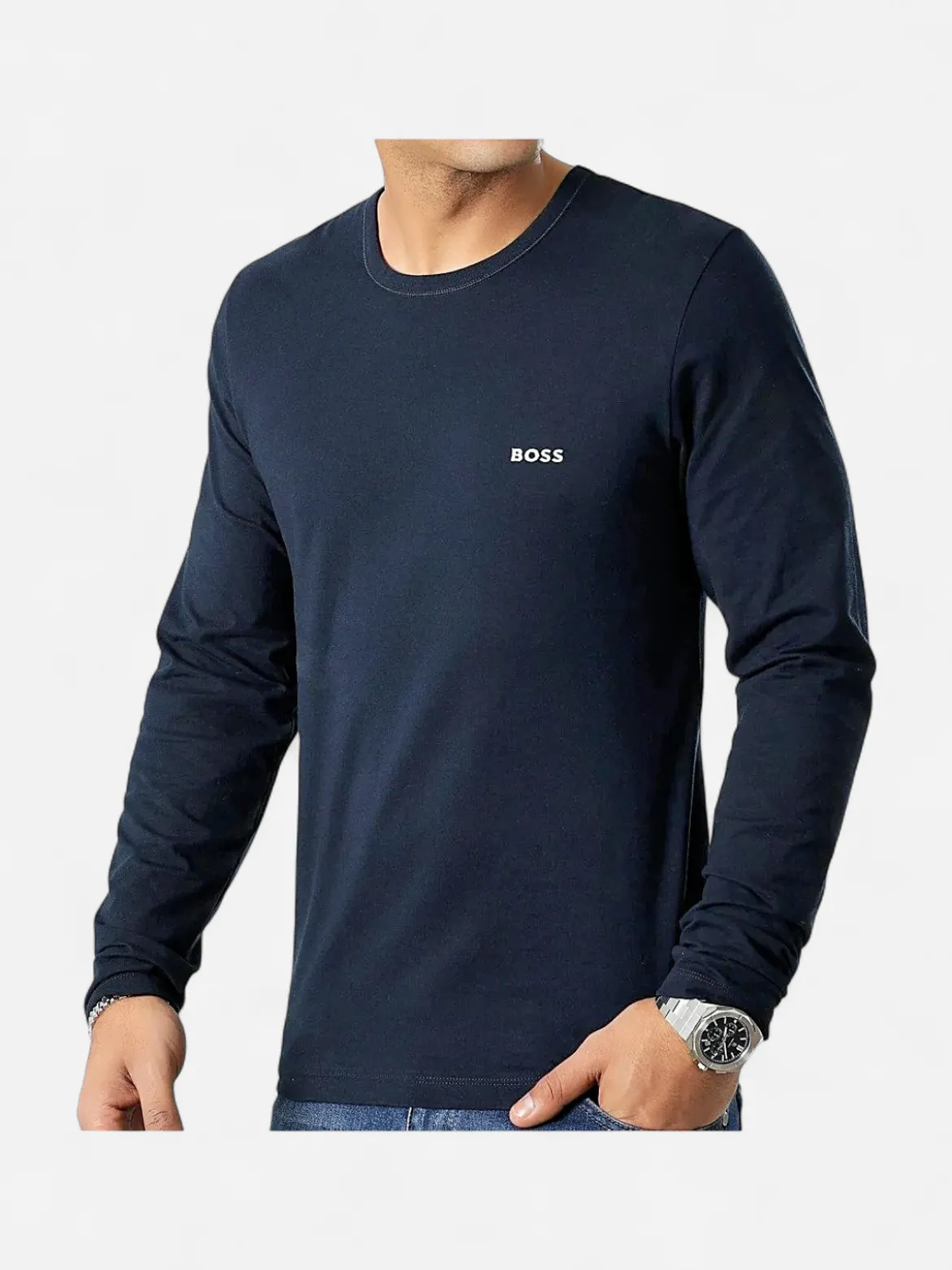 BOSS miesten pitkähihainen paita K LS Shirt Classic, tummansininen