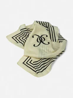 Bow 19 huivi, ELLE SILK SCARF Valkopohjainen Kuosi