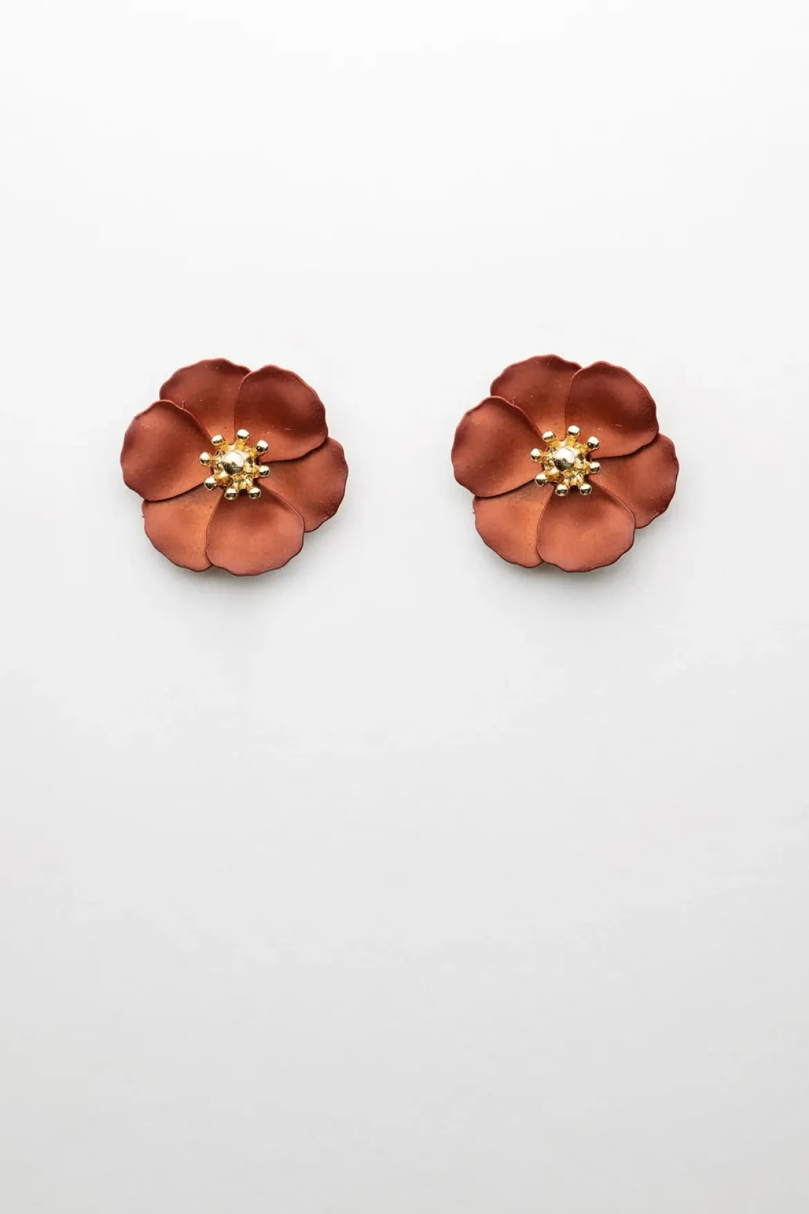 Bow19 korvakorut Flower Small Earring, Poltettu oranssi