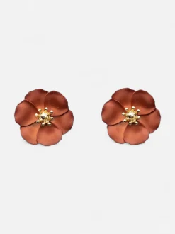 Bow19 korvakorut Flower Small Earring, Poltettu oranssi