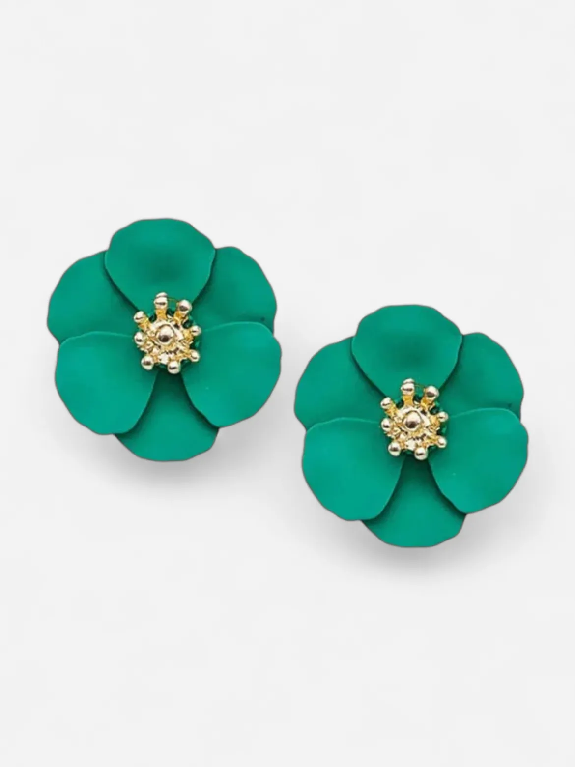 Bow 19 korvakorut Flower Small Earrings, vihreä