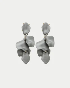 Bow 19 korvakorut Leaf Earring, hopeanharmaa
