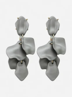 Bow 19 korvakorut Leaf Earring, hopeanharmaa