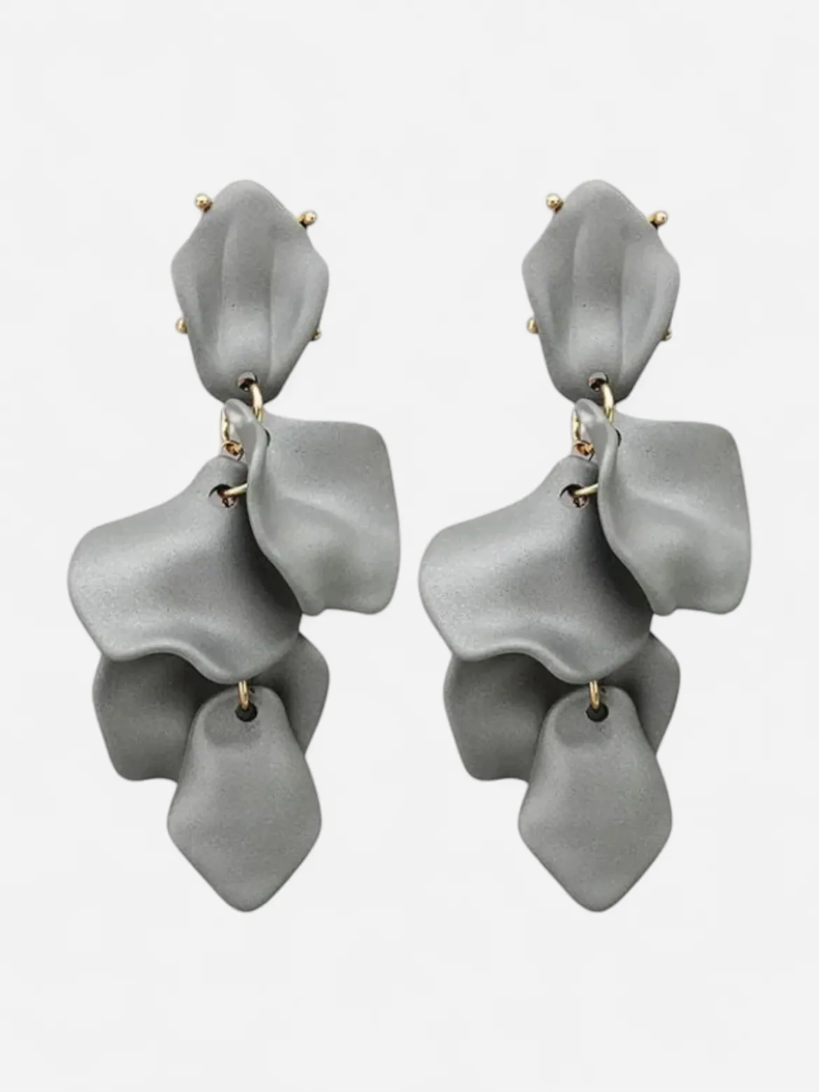 Bow 19 korvakorut Leaf Earring, hopeanharmaa