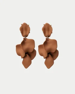 Bow 19 korvakorut Leaf Earring, kameli