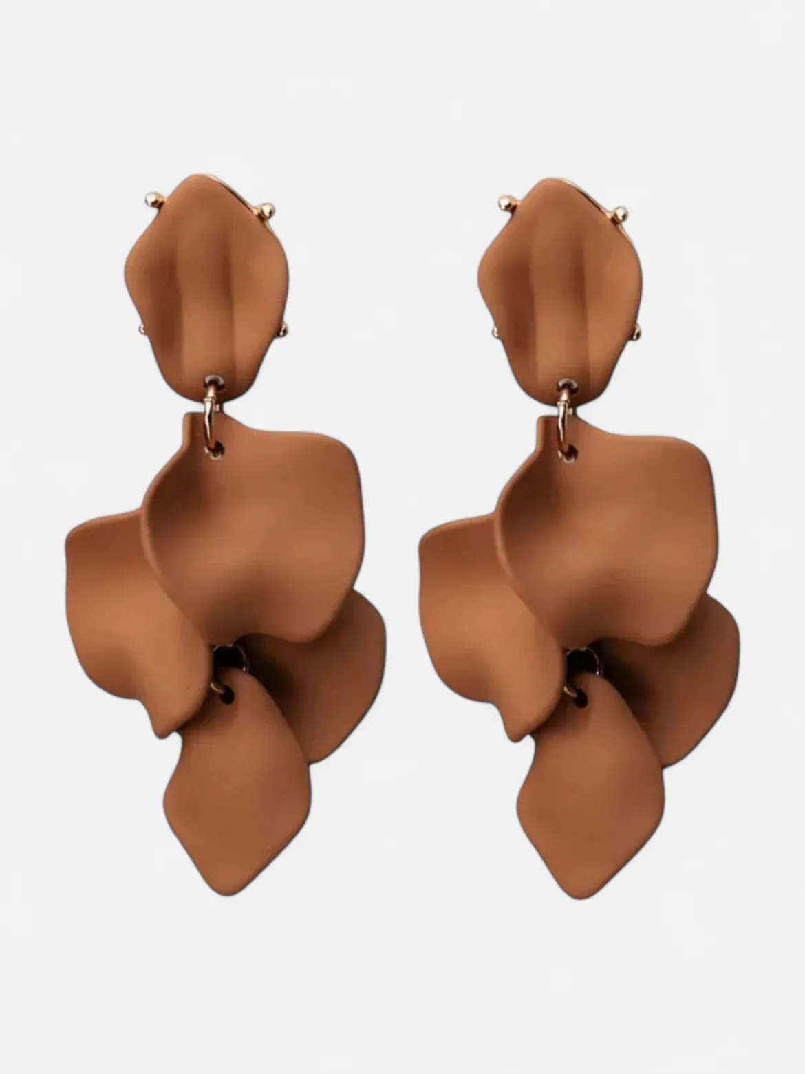 Bow 19 korvakorut Leaf Earring, kameli