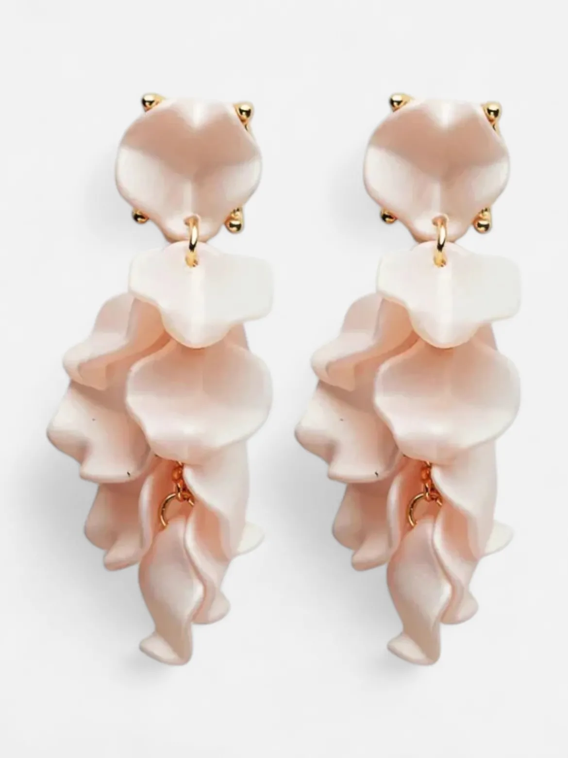 Bow 19 korvakorut Leaf Earring Mini, vaaleanpunainen