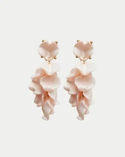 Bow 19 korvakorut Leaf Earring Mini, vaaleanpunainen