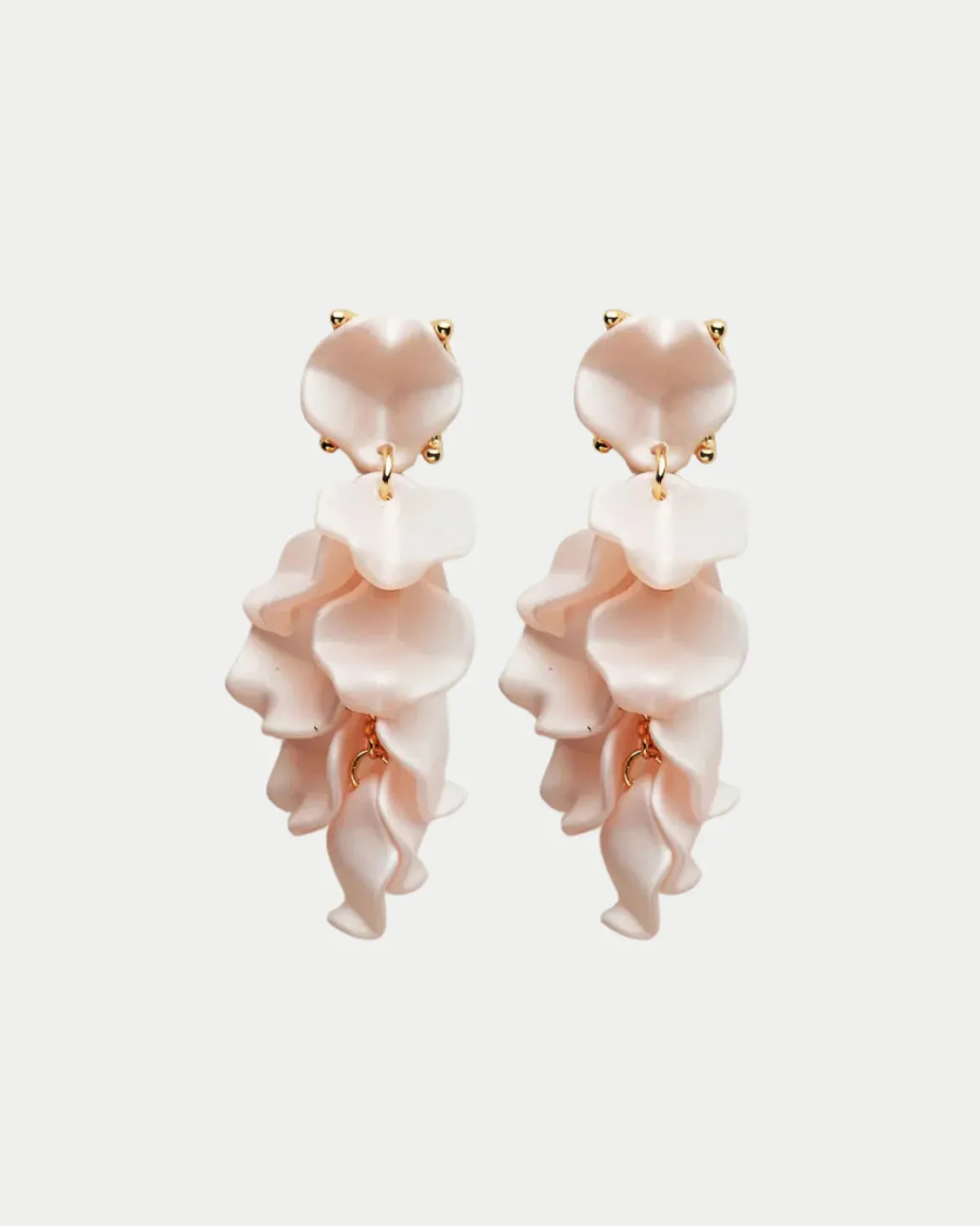 Bow 19 korvakorut Leaf Earring Mini, vaaleanpunainen