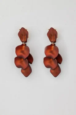 Bow 19 korvakorut LEAF EARRING PEARL, Poltettu Oranssi
