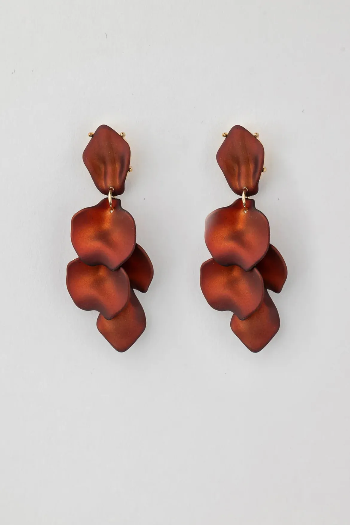 Bow 19 korvakorut LEAF EARRING PEARL, Poltettu Oranssi