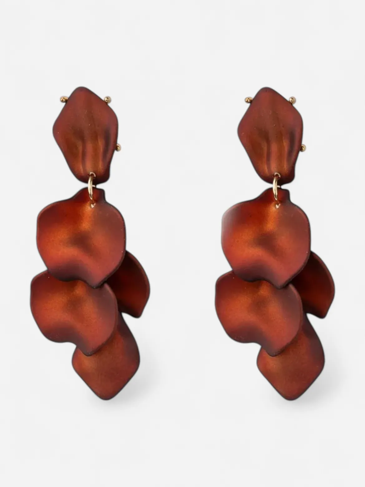 Bow 19 korvakorut LEAF EARRING PEARL, Poltettu Oranssi