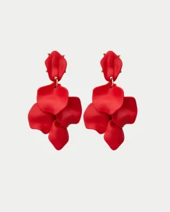 Bow 19 korvakorut Leaf Earring, punainen