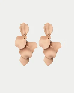 Bow 19 korvakorut Leaf Earring, puuteri/nude