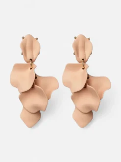 Bow 19 korvakorut Leaf Earring, puuteri/nude