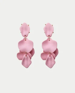 Bow 19 korvakorut Leaf Earring, vaaleanpunainen
