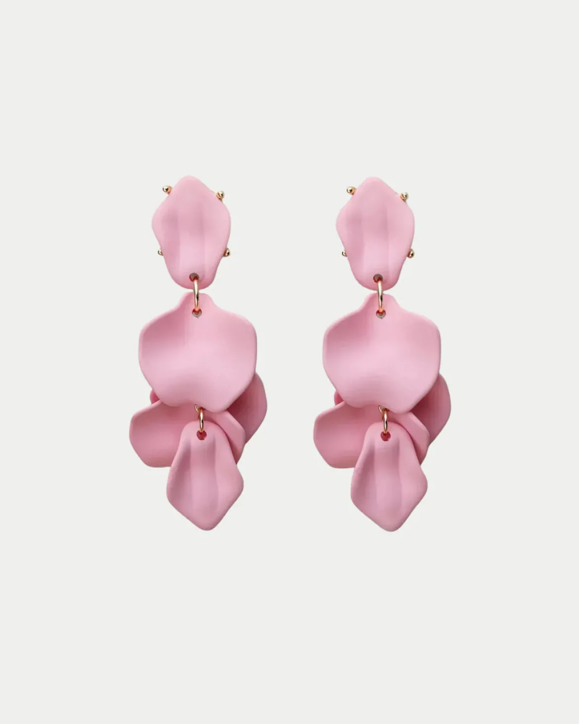 Bow 19 korvakorut Leaf Earring, vaaleanpunainen