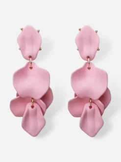 Bow 19 korvakorut Leaf Earring, vaaleanpunainen