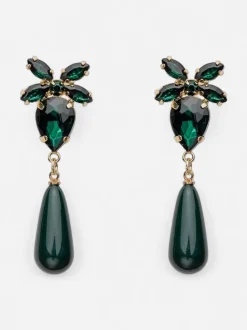 Bow 19 korvakorut STONE DROP EARRINGS, tummanvihreä