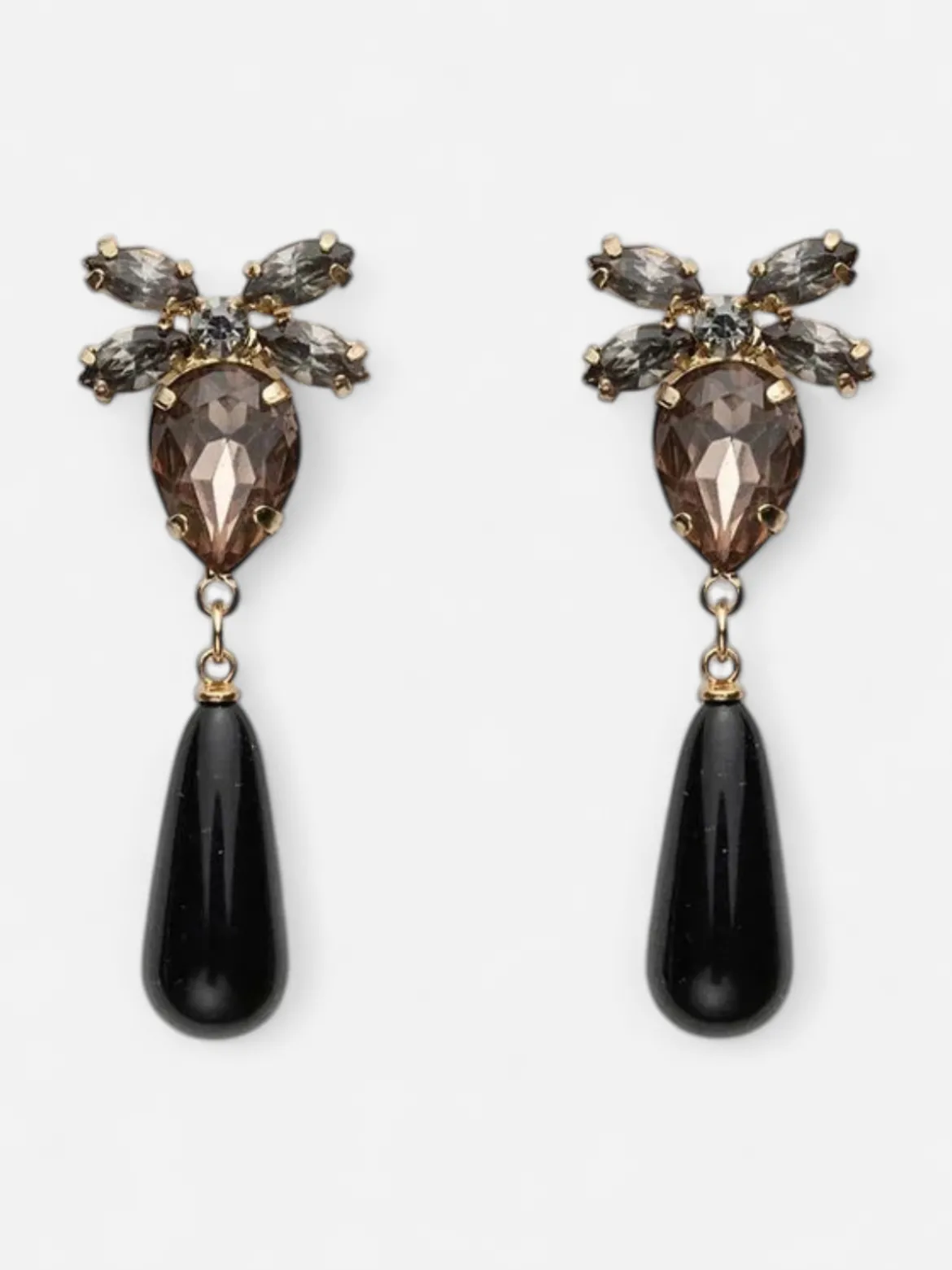 Bow 19 korvakorut STONE DROP EARRINGS, musta