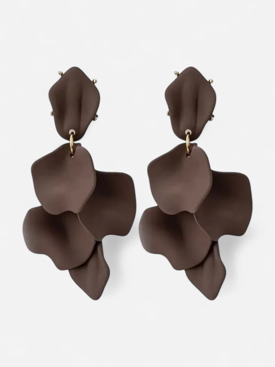 Bow 19 naisten korvakorut Leaf Earring, tummanruskea